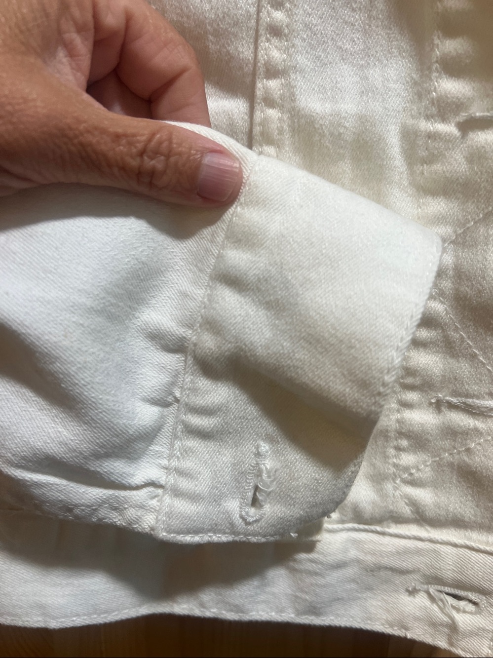 The limited brandCream-White Denim Jacket for Women size large - Picture 5 of 9